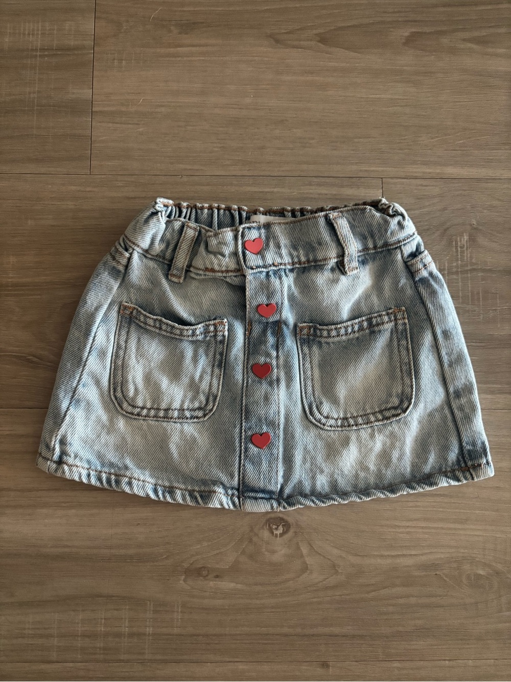 Zara Kids Denim Skirt with Heart Buttons - Blue 18/24